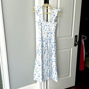 The “Ellie Nap dress” in Blue Botanical